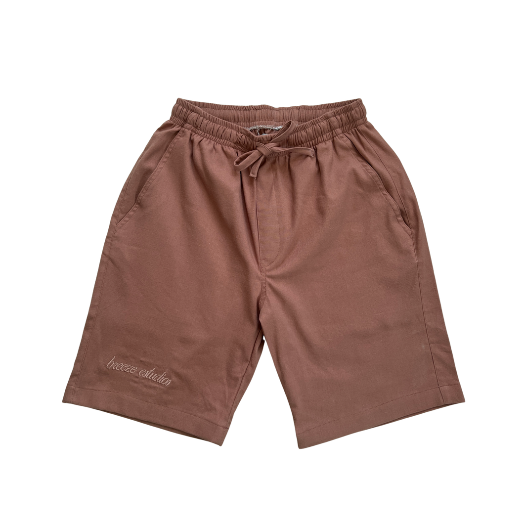 DUSTY PINK LINEN SHORTS